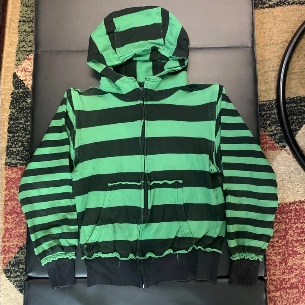 Black & Green Striped Hot Topic Hoodie